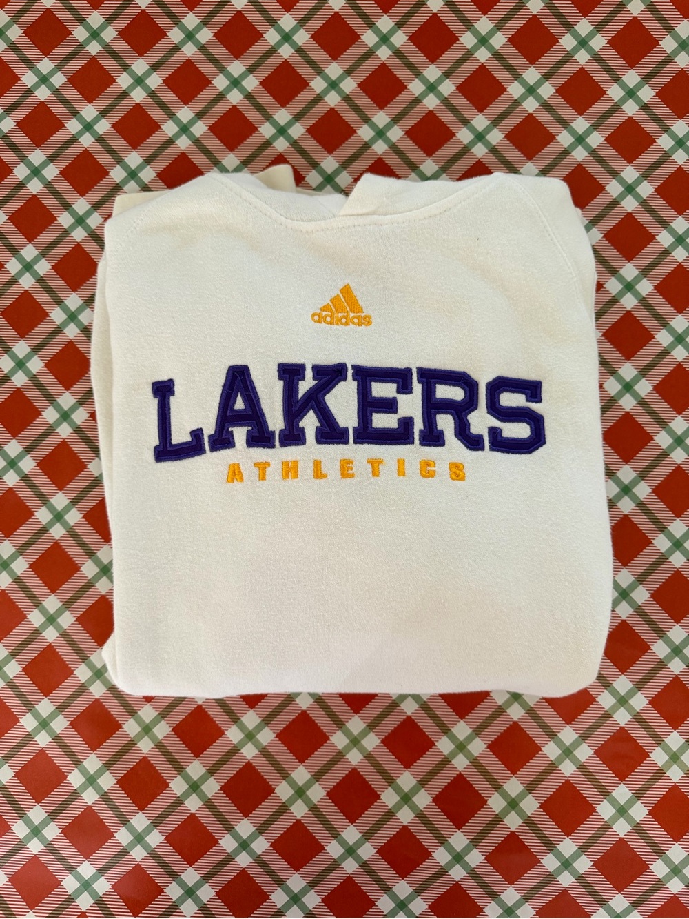 Adidas Lakers White Hooded Sweatshirt